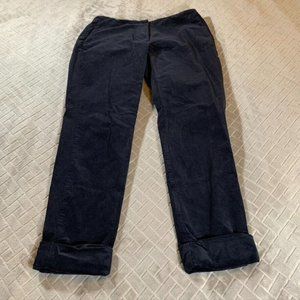 J Jill Womens 6 Corduroy Jeans Trousers Black Cuffed Straight Mid Rise Stretch